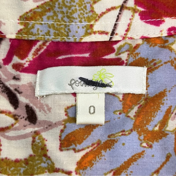 Anthropologie Porridge Red Floral Blouse Size 0 Sleeveless Cotton Boho Pockets - Picture 9 of 9